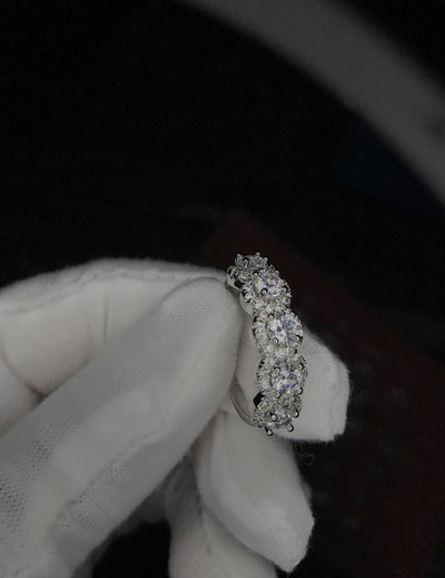 “Moir” Multi-Round Diamond Cut Ring Band - SLAYBLÉU