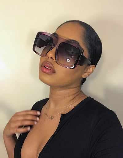 Lara Oversized Sunglasses- Purple & Black - SLAYBLÉU